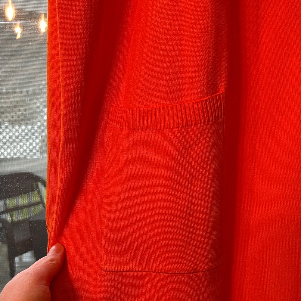 Bright Orange Cardigan with Pockets - Picture 6 of 7